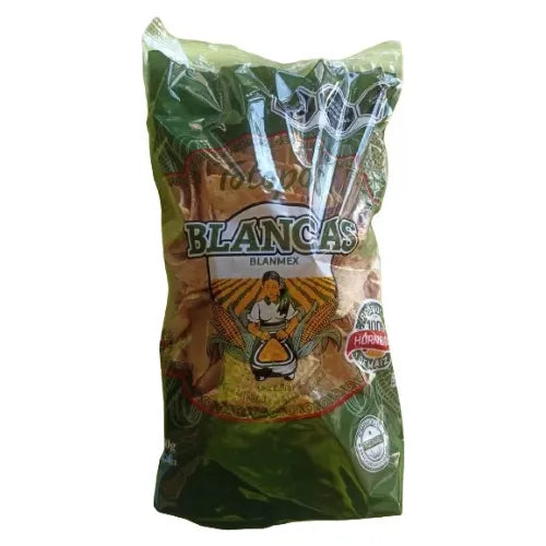 Caja de Totopo Triangular De Maíz Blancas 8 Bolsas De 350g Cu
