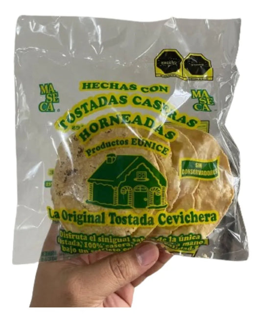 Caja de Tostadas De Maíz La Casita Verde 70 bolsas con 6 tostadas cada una