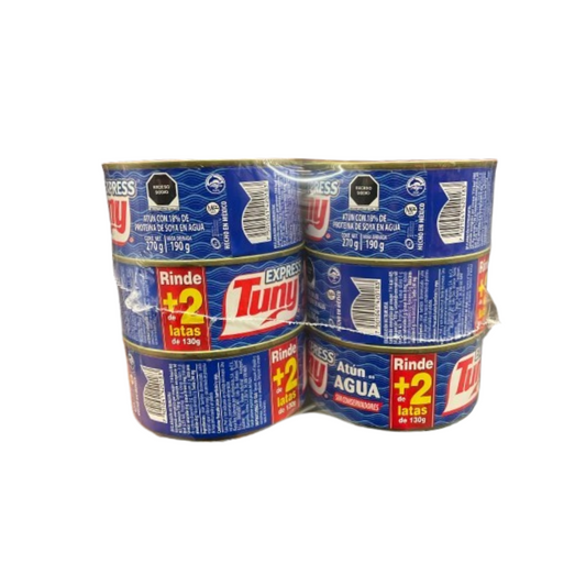 6 Latas De Atún En Agua Tuny Express Con 270 G Cada Una