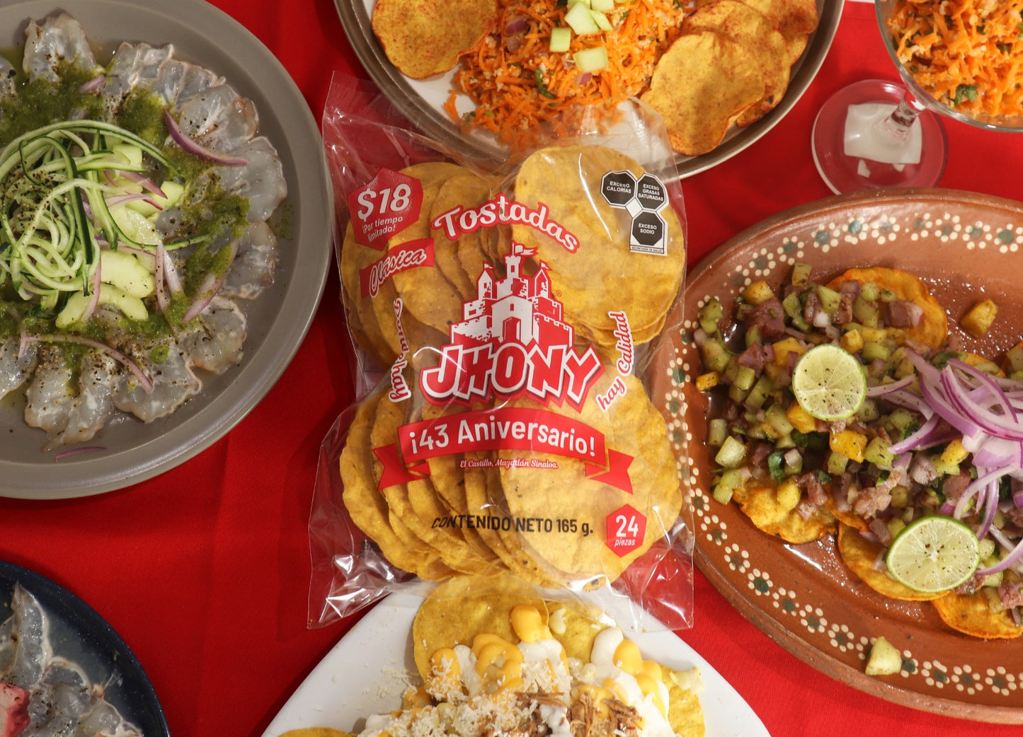 Caja de Tostadas De Maíz Clásica Jhony Con 24 bolsas de 24 tostadas Cada Una