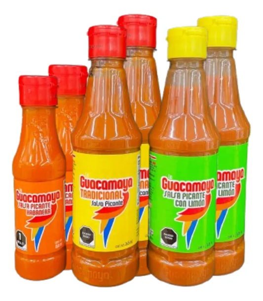 Mix 6 Salsas Guacamaya Tradicional, Habanera Y Con Limón
