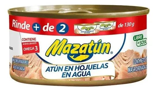 Caja de Atún Enlatado Mazatún En Agua Pack De 6 Latas De 285 Gr