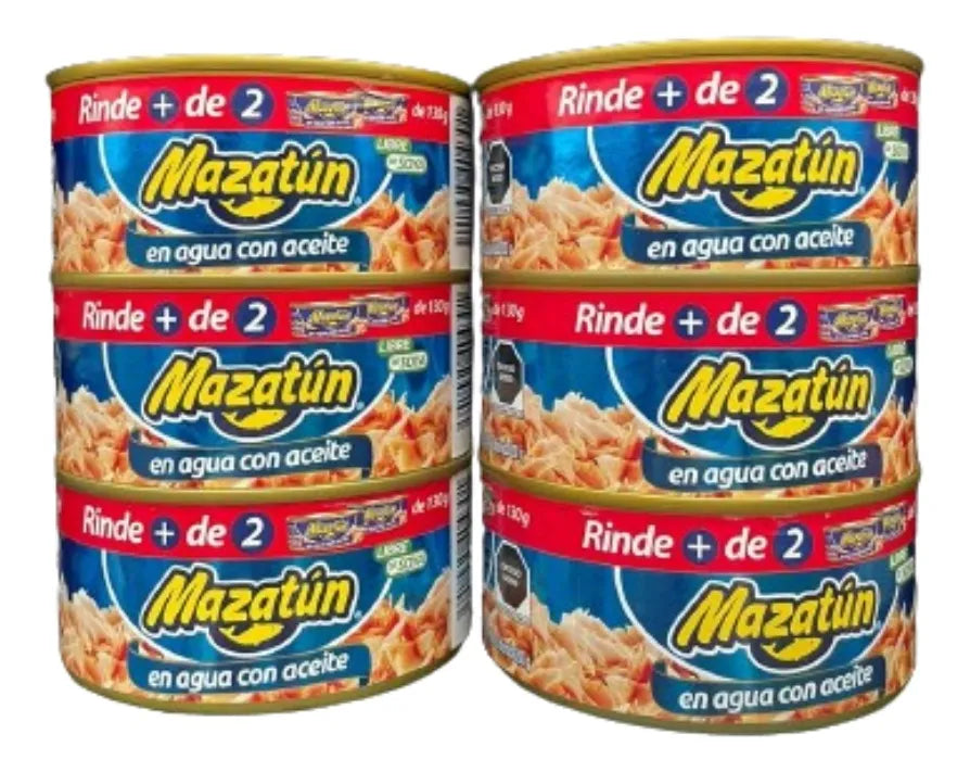 Caja de Atún Enlatado Mazatún En Aceite Pack De 6 Latas De 285 Gr