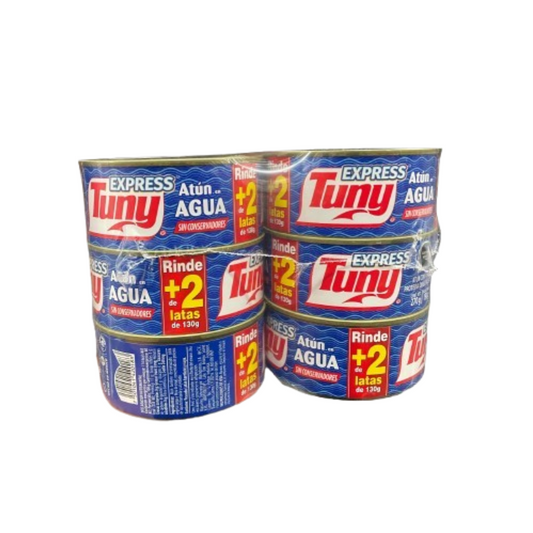 6 Latas De Atún En Agua Tuny Express Con 270 G Cada Una