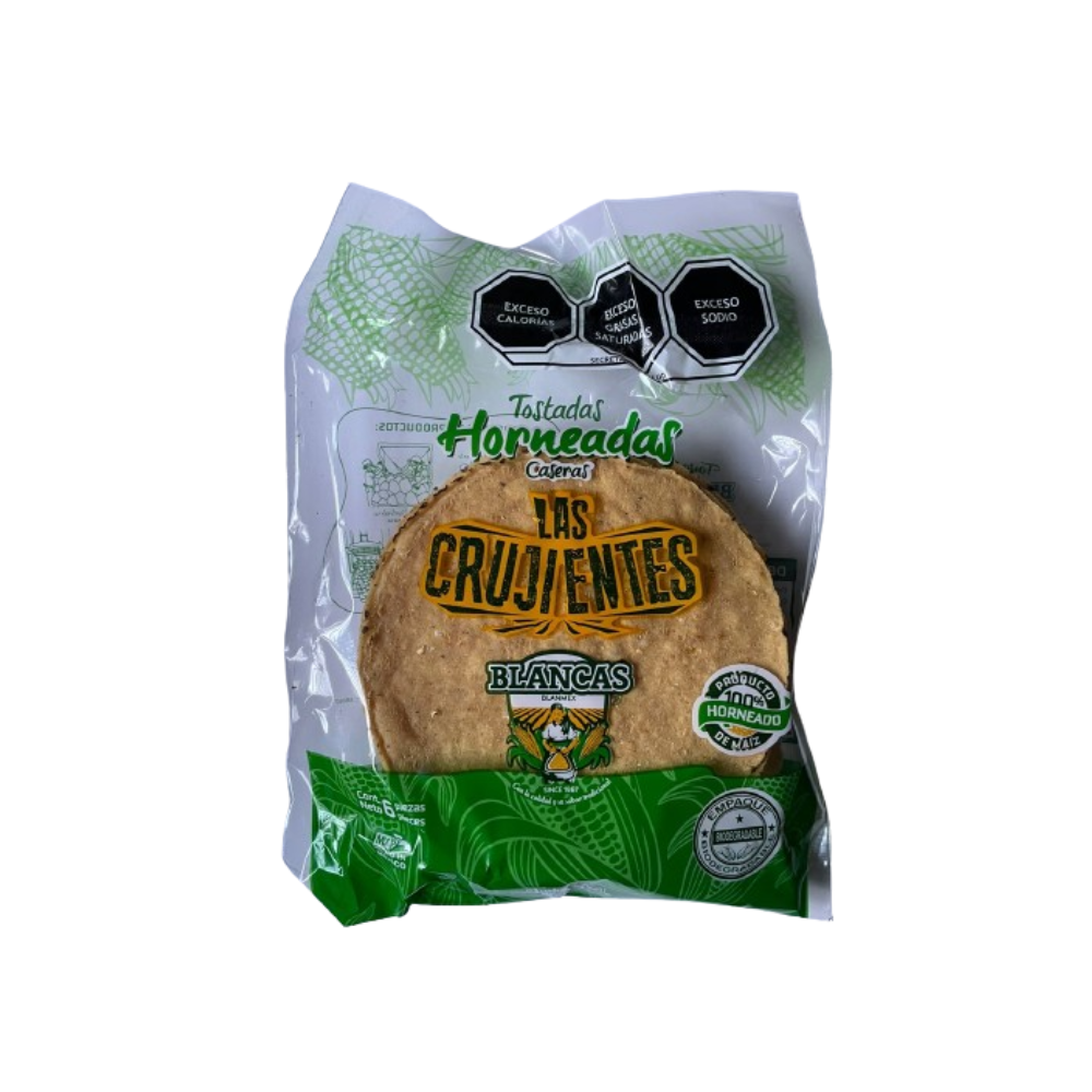 Caja de Tostadas De Maíz Blancas Crujientes 60 bolsas (con 6 Pzas C/u)