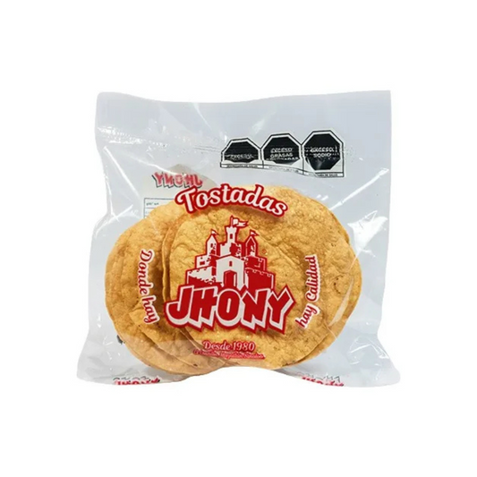 Caja de Tostadas Jhony De Maíz Con 90 bolsas de 7 Tostadas Cada Una
