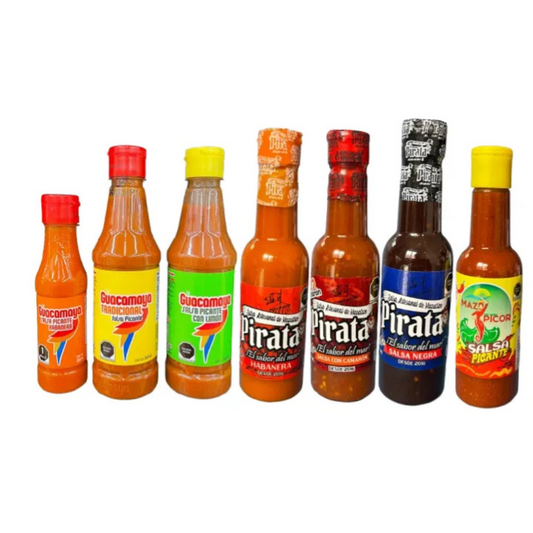 Mix 7 Salsas Picantes Pirata, Guacamaya, Mazpicor